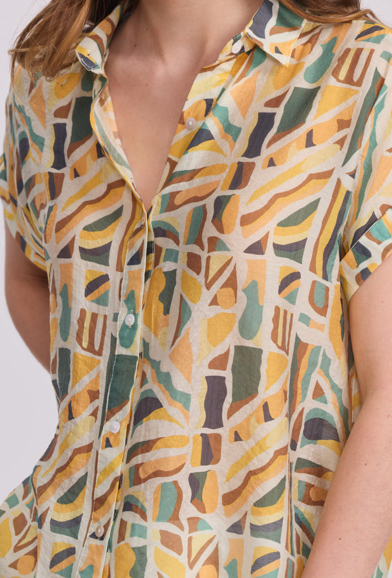 Chemise à manches courtes imprimée