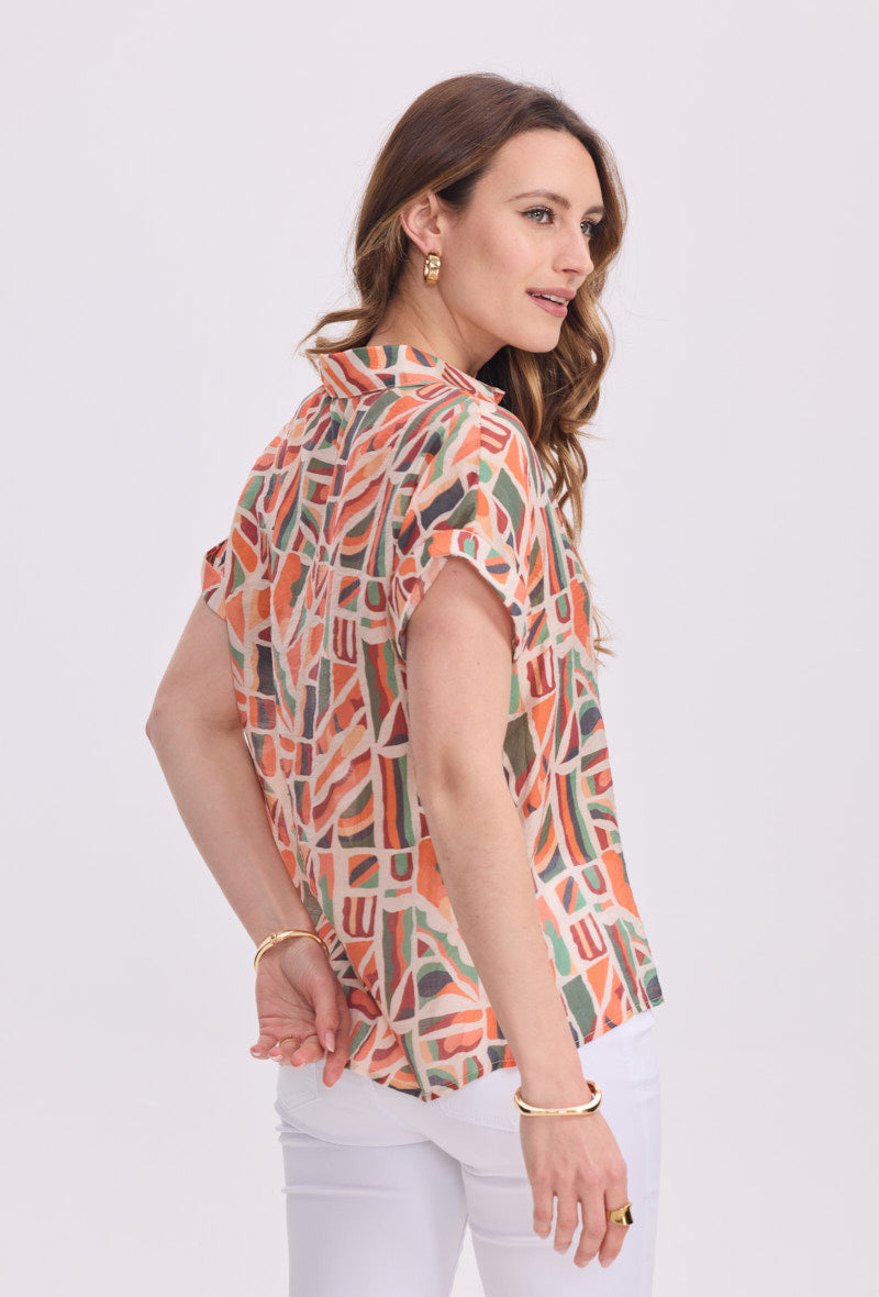 Chemise à manches courtes imprimée
