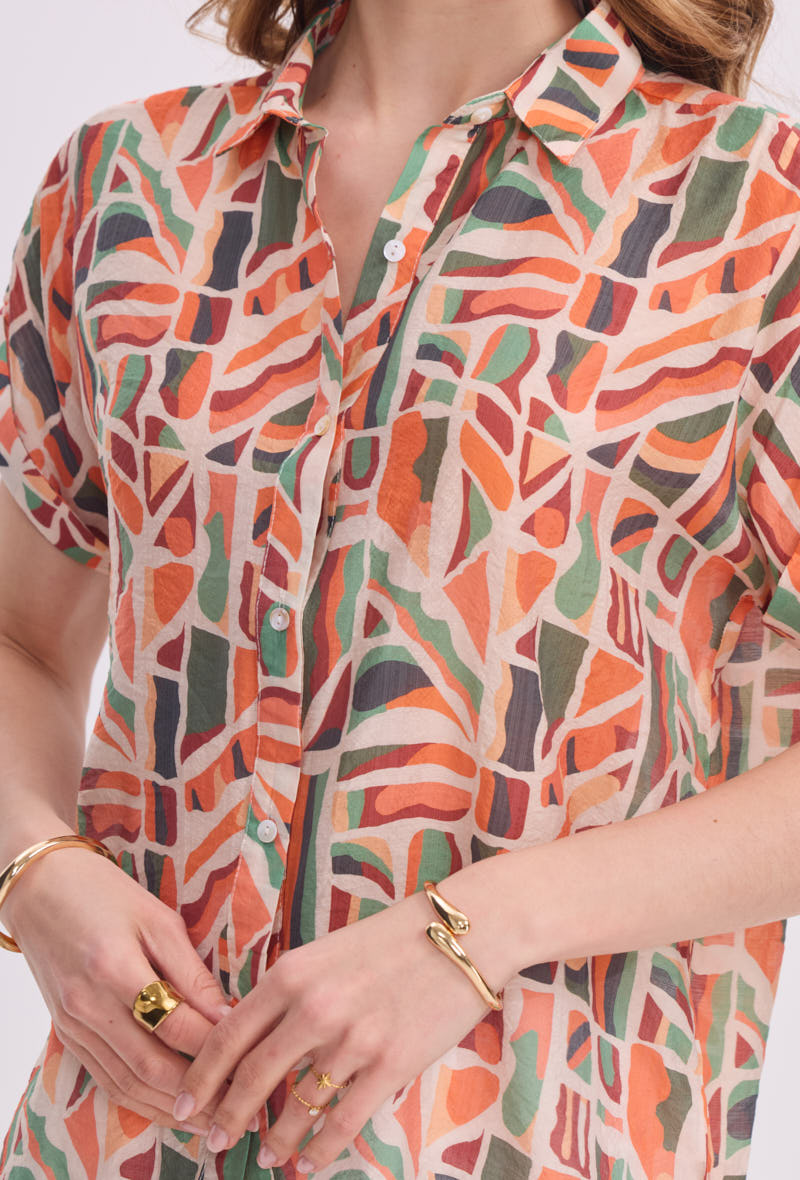 Chemise à manches courtes imprimée
