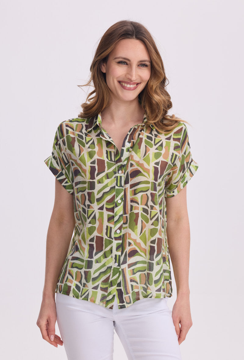 Chemise à manches courtes imprimée