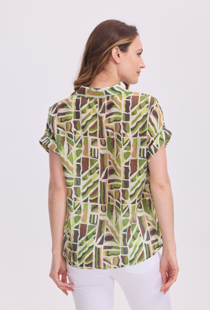 Chemise à manches courtes imprimée