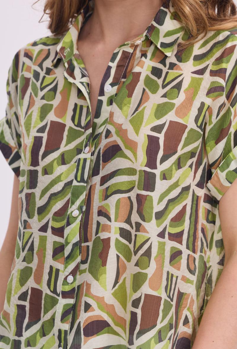 Chemise à manches courtes imprimée