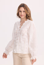 Blouse en coton avec broderies