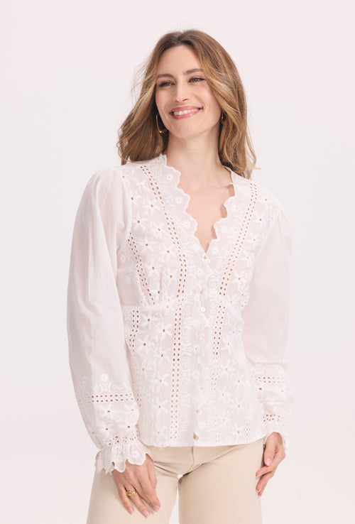 Blouse en coton avec broderies