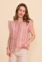 Blouse  en coton avec motifs brodés
