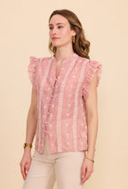 Blouse  en coton avec motifs brodés