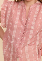 Blouse  en coton avec motifs brodés