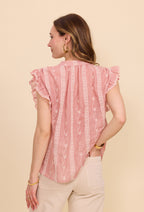 Blouse  en coton avec motifs brodés