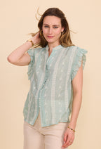 Blouse  en coton avec motifs brodés