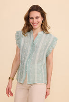 Blouse  en coton avec motifs brodés