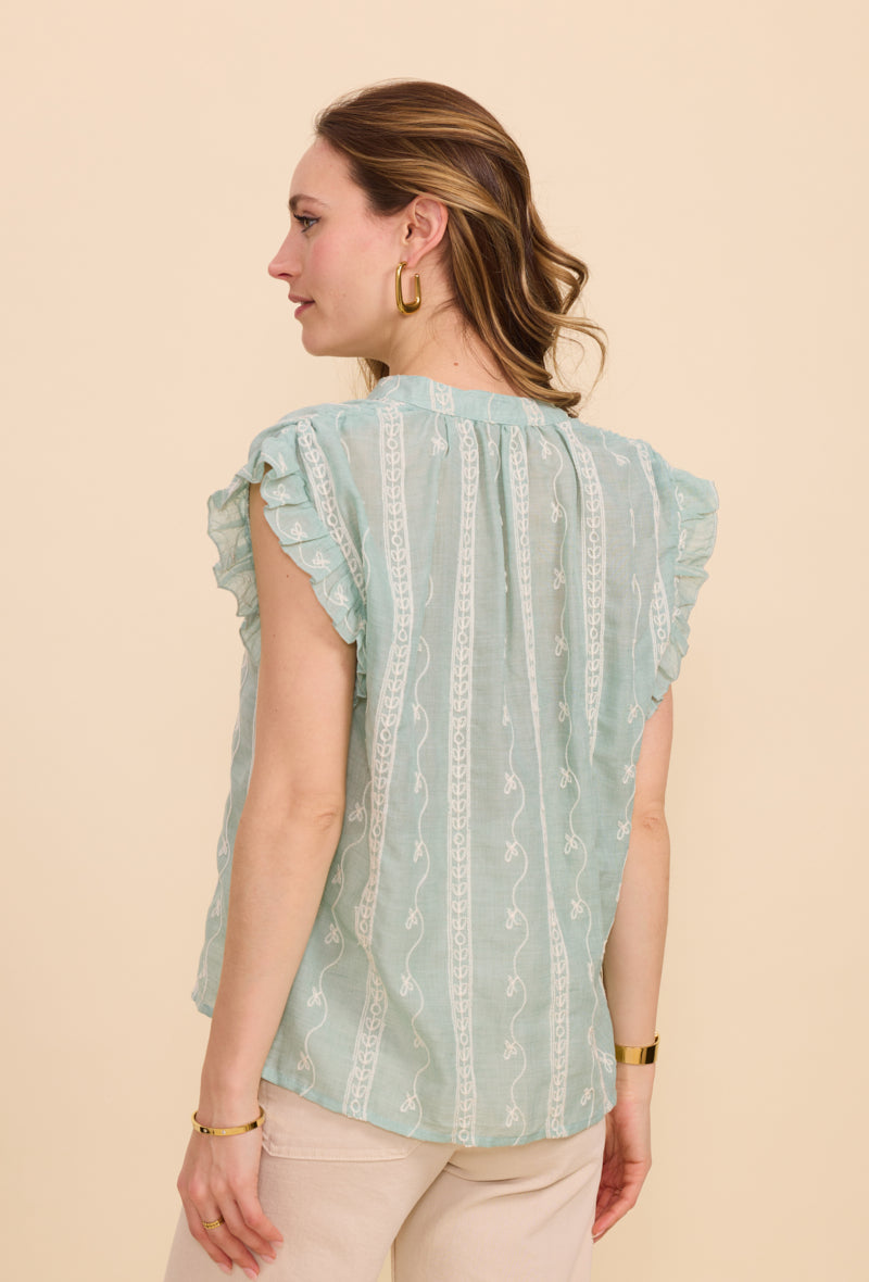 Blouse  en coton avec motifs brodés