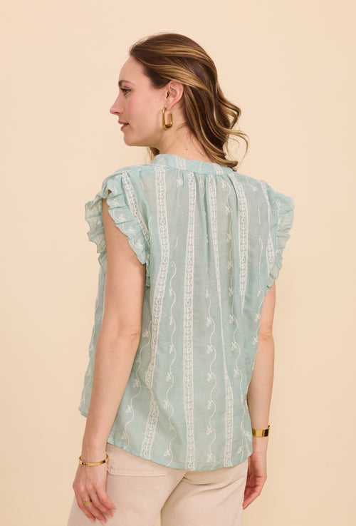 Blouse  en coton avec motifs brodés
