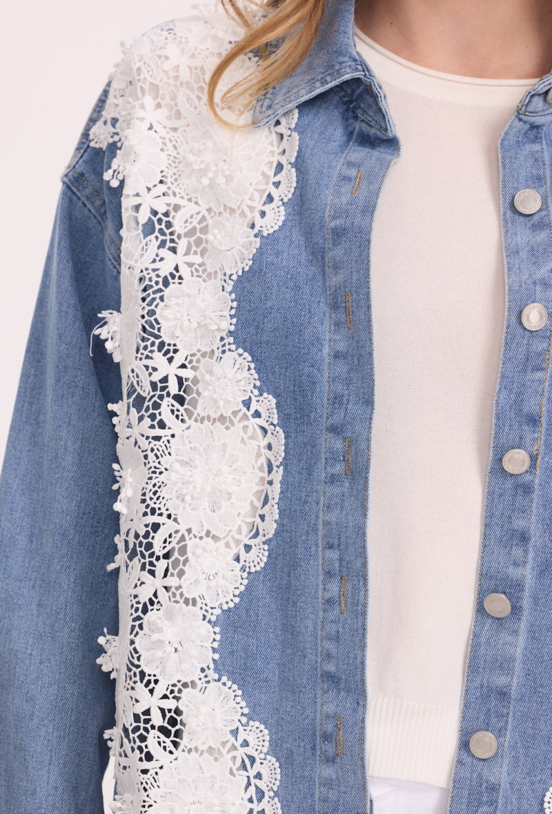 Chemise en jeans avec broderies