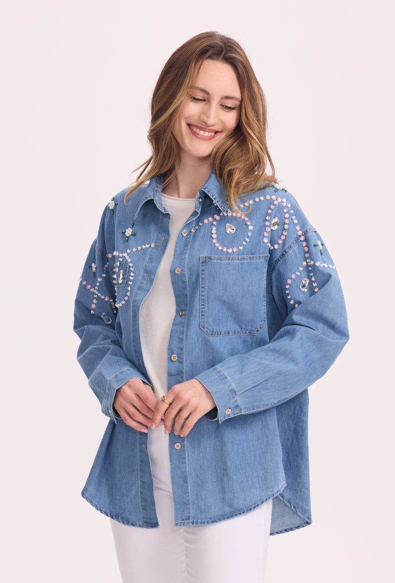Chemise en jeans avec fantaisies