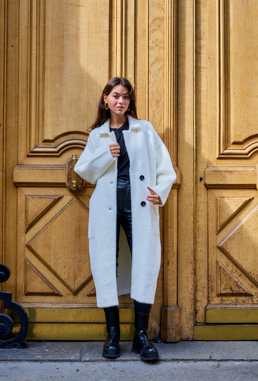 Manteau long brossé