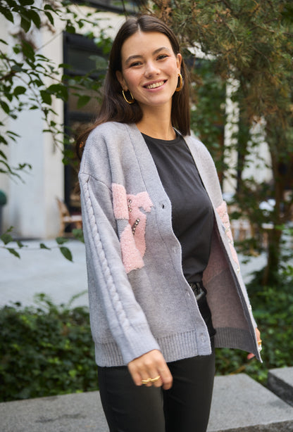 Cardigan avec ruban fantaisie