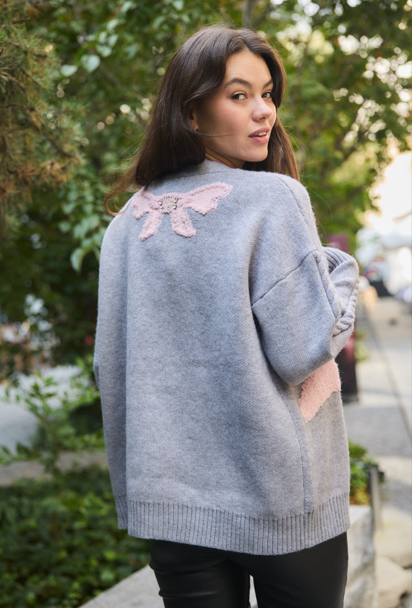 Cardigan avec ruban fantaisie