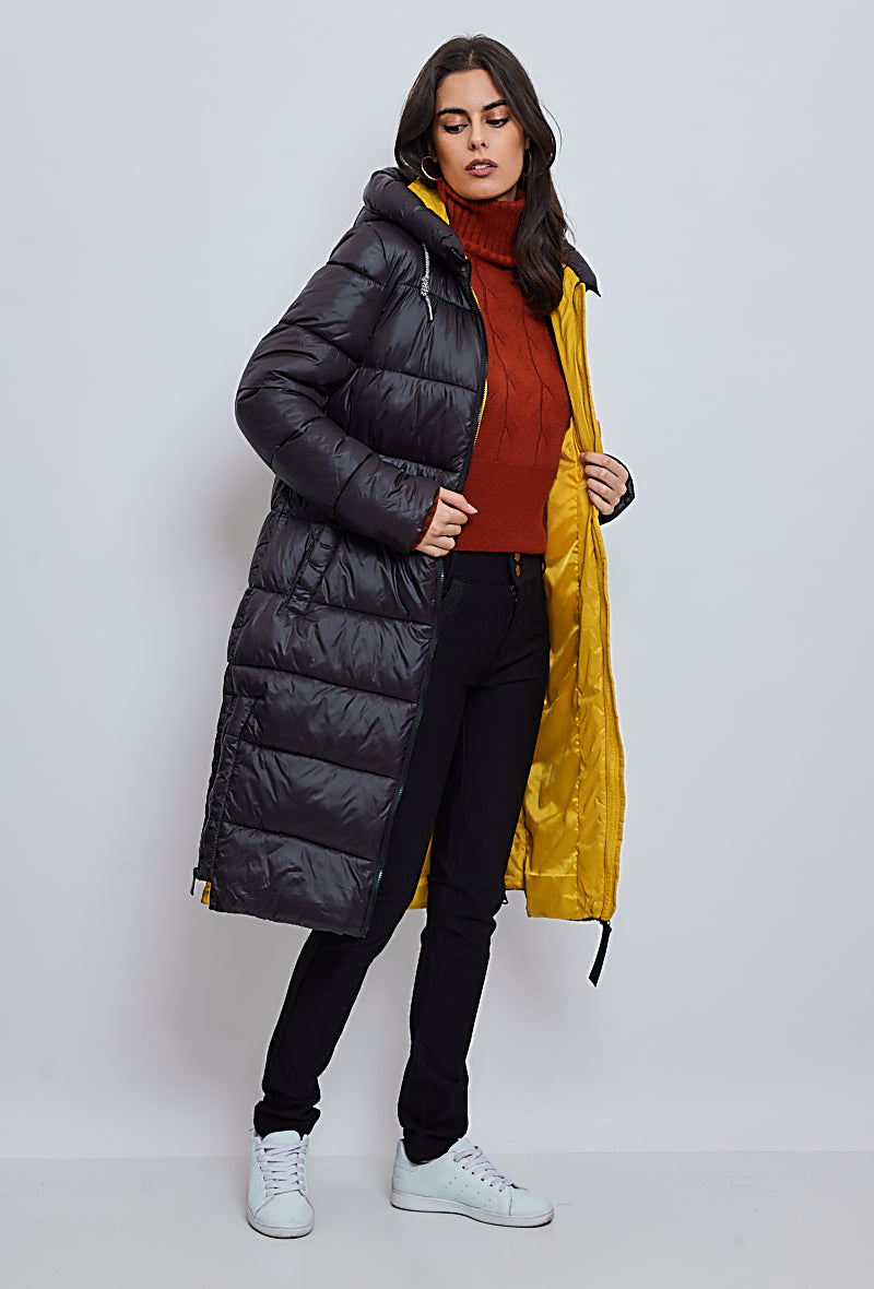 Puffer coat with side zips online
