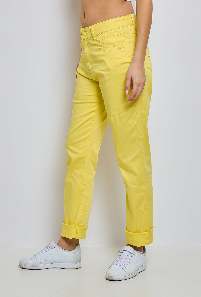 Positano Pantalons taille haute coupe droite 5 poches Vetement Grossiste KY CREATION